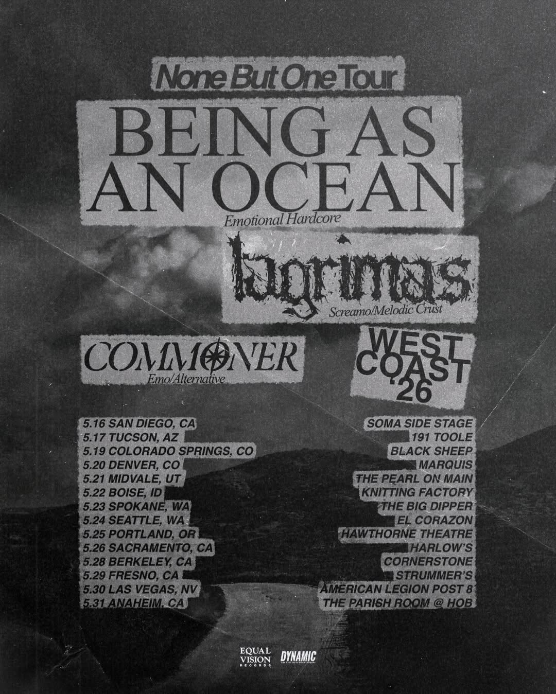 Being As An Ocean None But One Tour Poster 2026